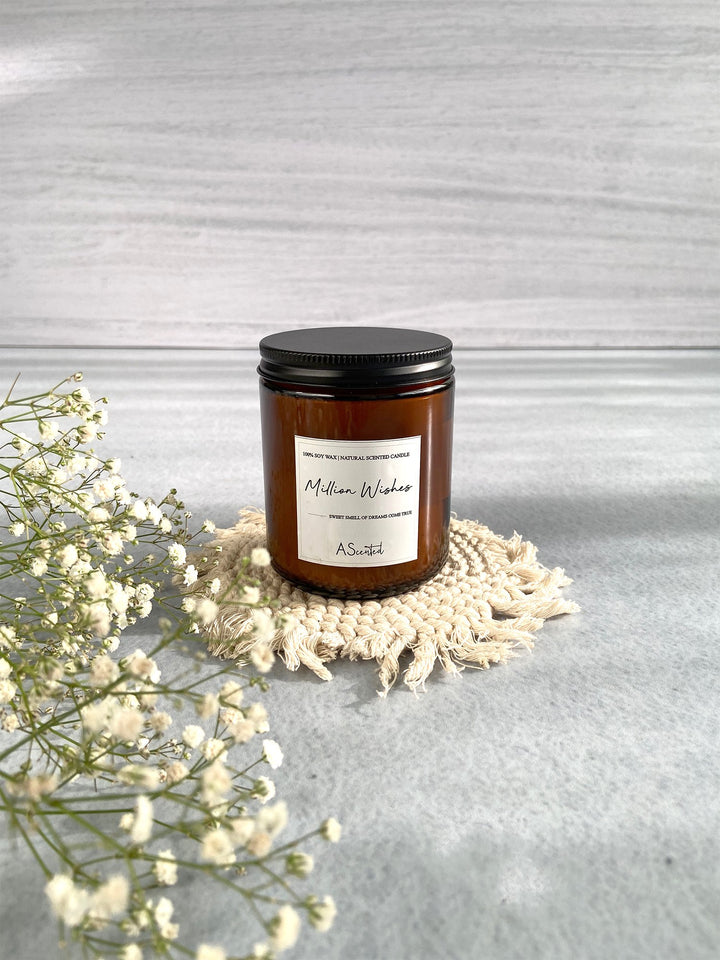 Million Wishes - Amber Jar Black Lid