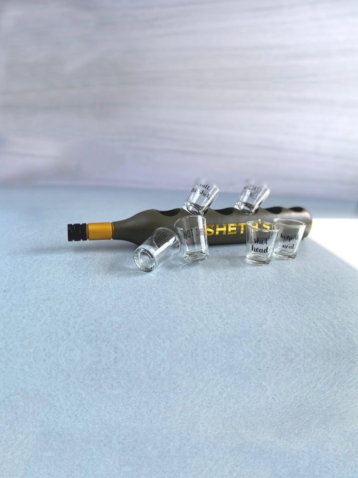 Shot Glass Holder with Glasses