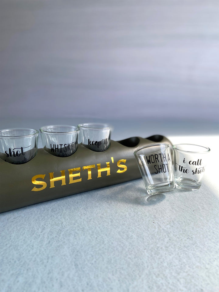 Shot Glass Holder with Glasses